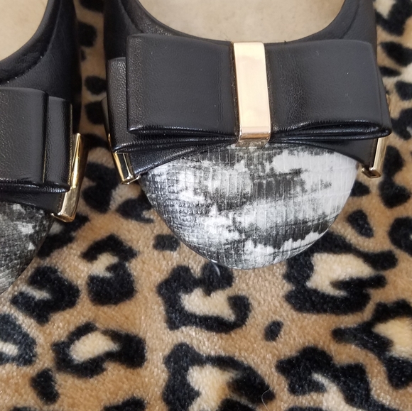 Jessica Simpson Flats Ballet Bow Gold Trim 7.5 - Picture 5 of 8